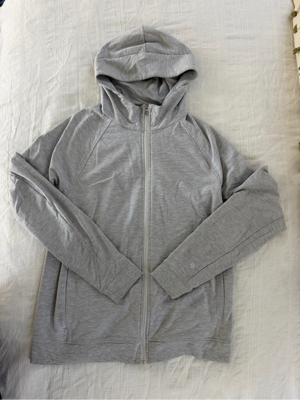 lululemon athletica Light Gray Full-Zip Hooded Performance Jacket men’s